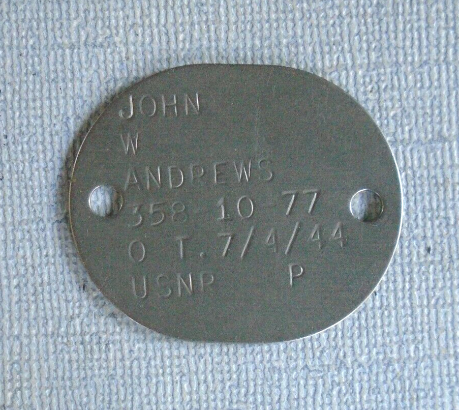 US Navy Reserve 1944 dog tag