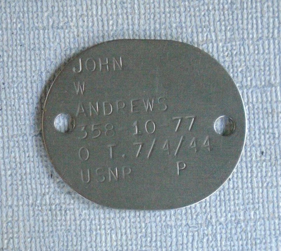 US Navy Reserve 1944 dog tag