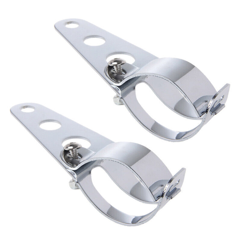 Chrome Universal Headlight Mount Bracket Fork Clamp Holder For Harley 28mm-34mm