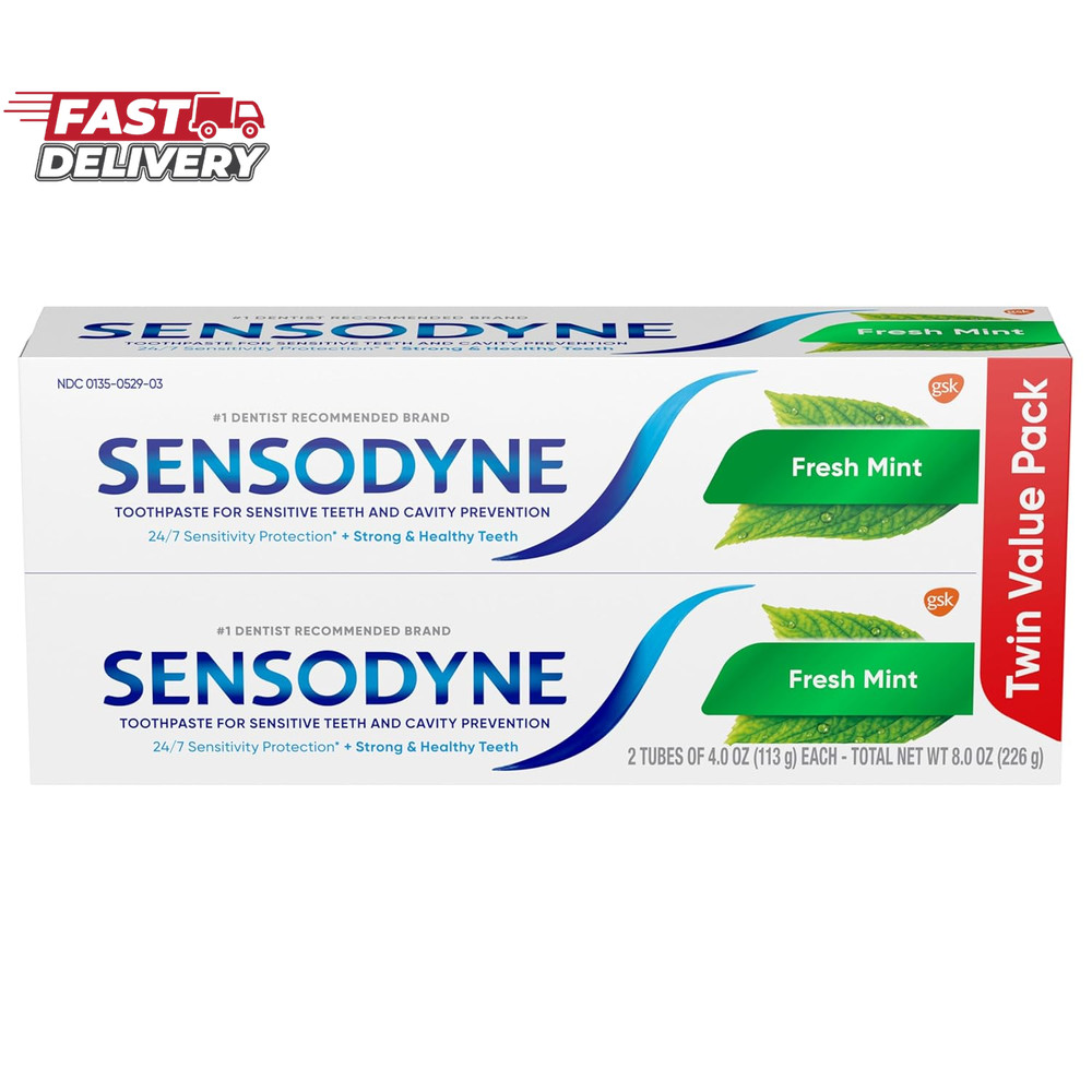 Sensodyne Fresh Mint Sensitive Toothpaste, ADA Accepted Toothpaste for Cavity Pr