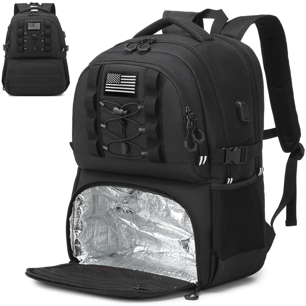 Laptop Lunch Backpack for Men - 40L Large Capacity Work Backpack with Lunch C...
