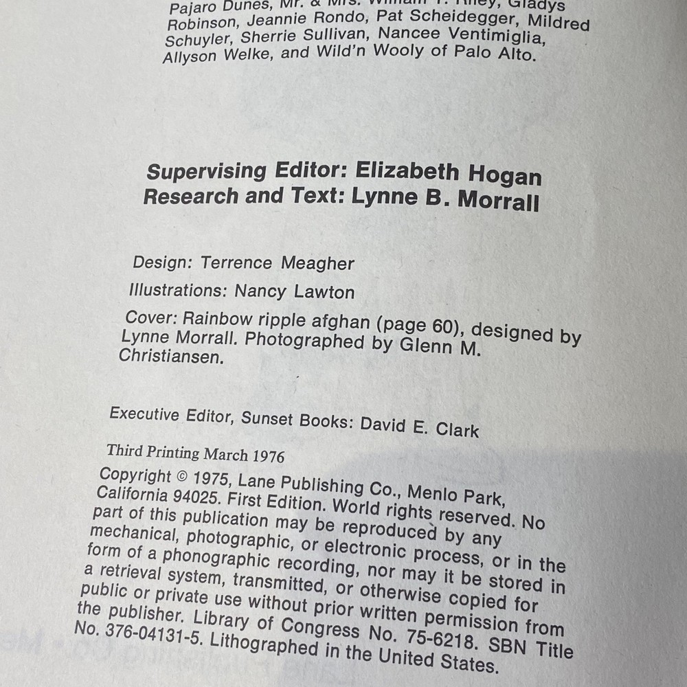 1976 Sunset book crochet techniques & Projects booklet