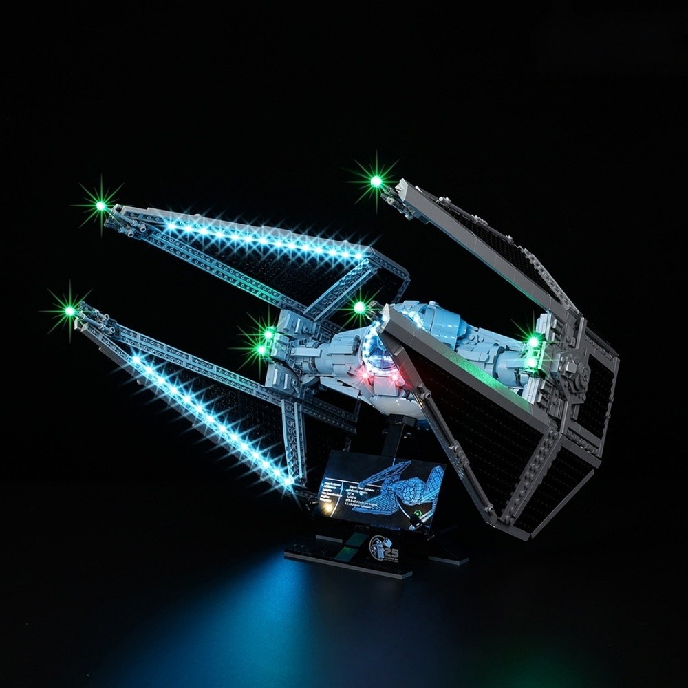 LED Light Kit for TIE Interceptor - Compatible with LEGO® 75382 Remote Version