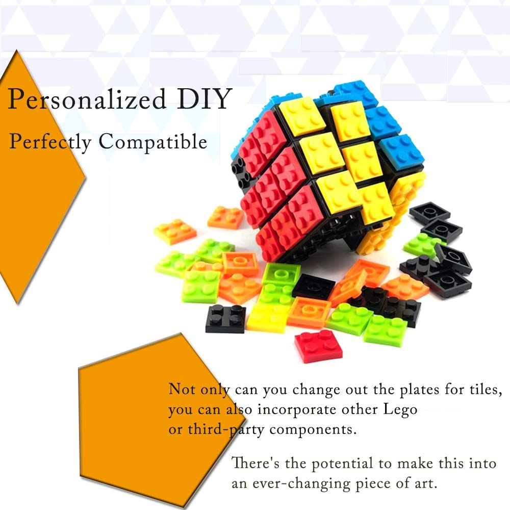 Ulanlan Speed Magic Rubix Cube 3x3 Build-on Brick Smooth Turning Cube...