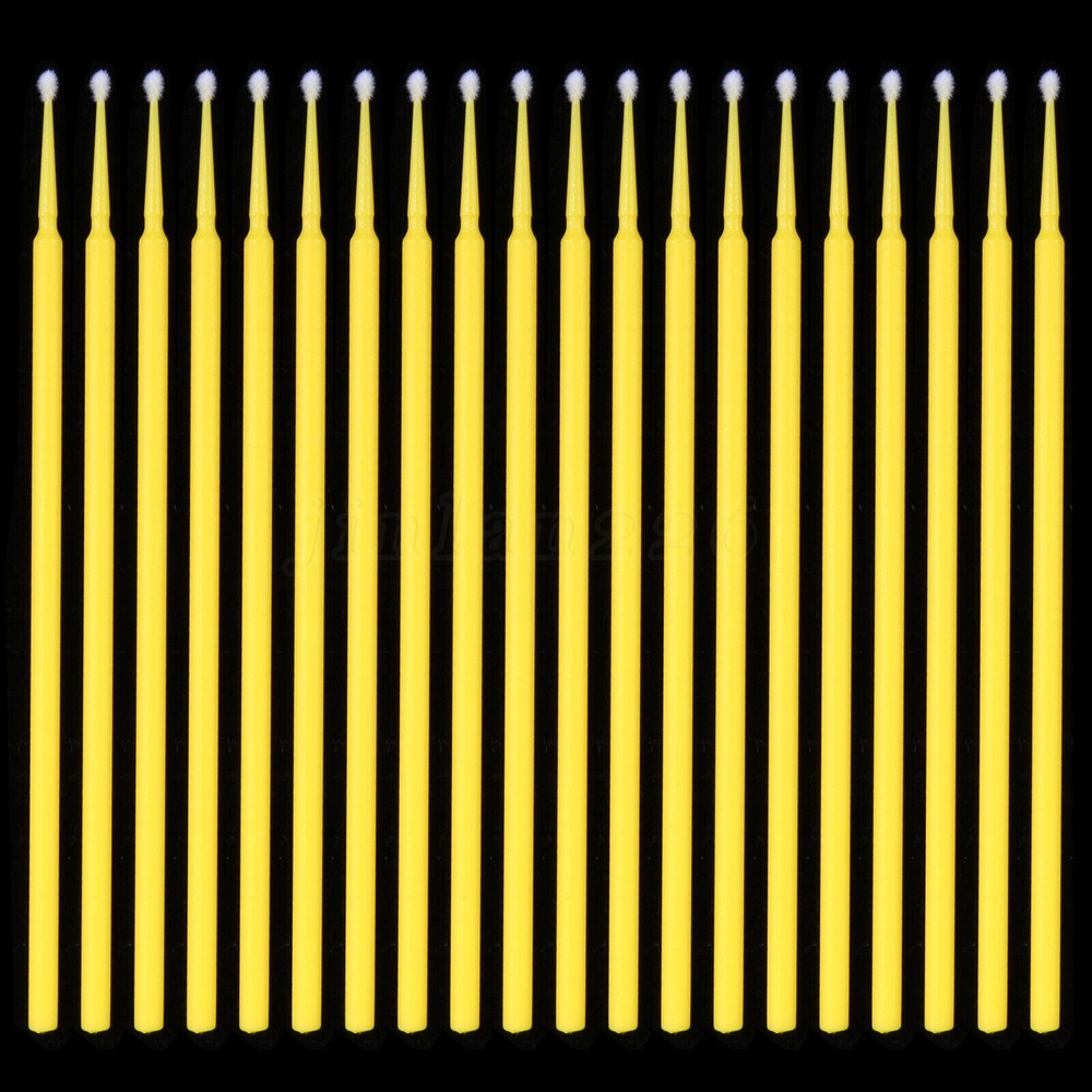 100 Microbrush Micro Brush Applicator Tips Regular Yellow 2.0 mm