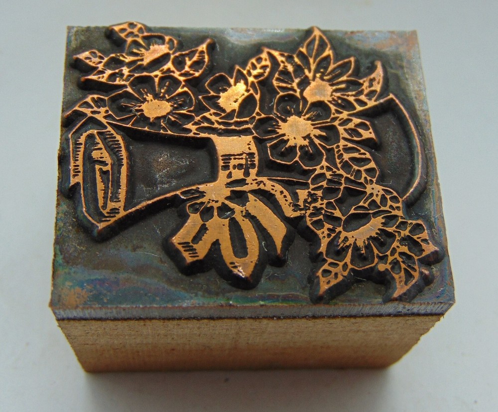 Printing Letterpress Printers Block Flower & a Scroll