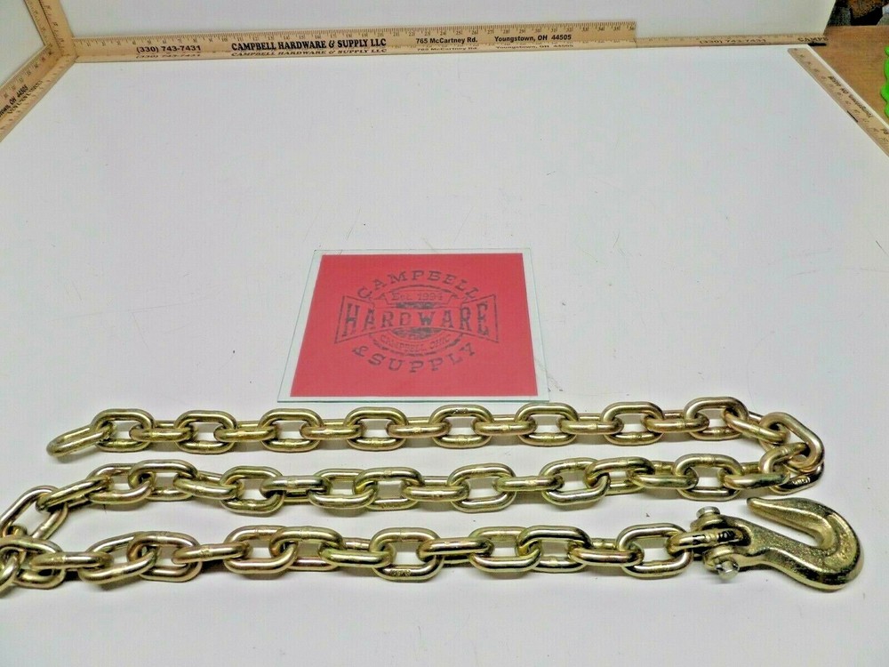 Auto Body Frame Machine Pull Chain 3/8" x 6' Grade 70 with 3/8" Grab Hook
