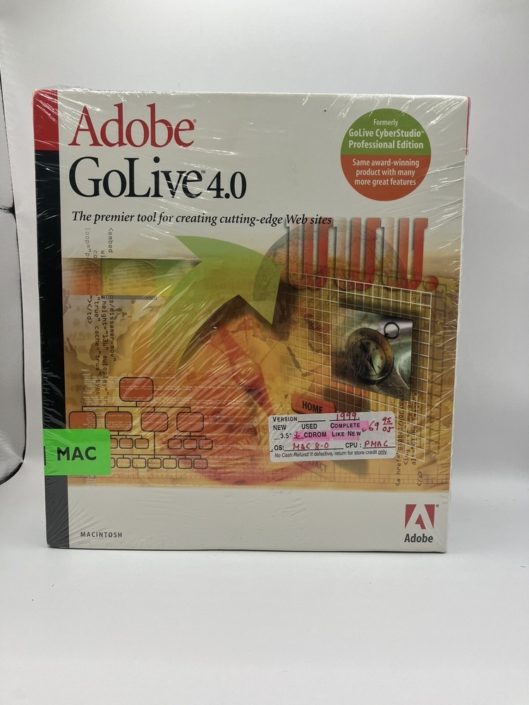 Adobe GoLive 4.0 Educational Version for Mac / with Serial Keys COMPLETE