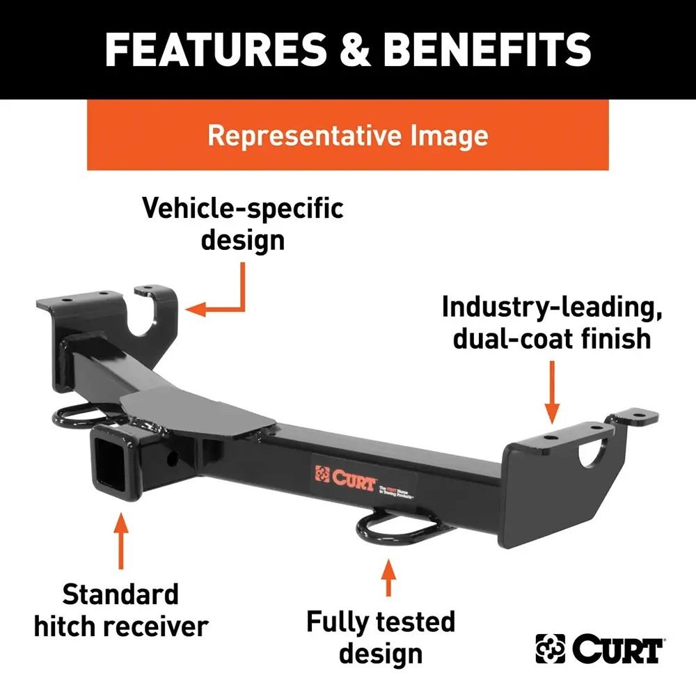 CURT Class 3 Concealed Front Trailer Hitch w 2" Receiver Opening