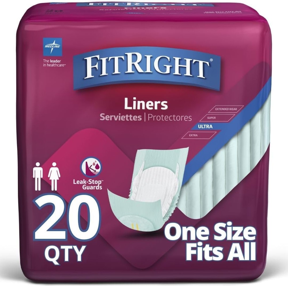 FitRight Plus Liners, Heavy Absorbency,4 pas of