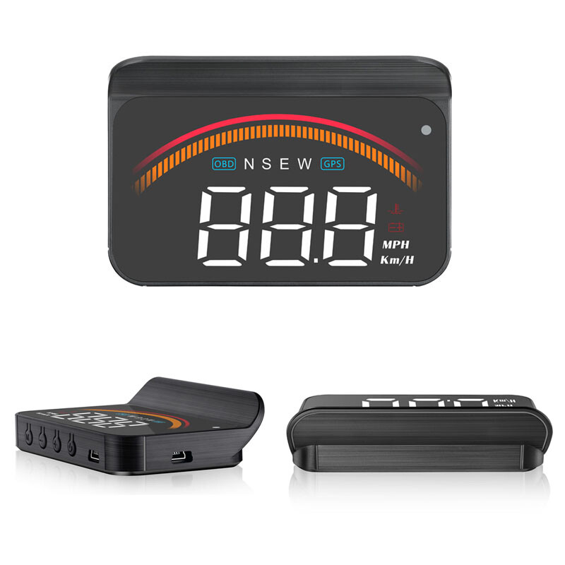 M11 Digital Speedometer Head Up Display OBD2 GPS -40℃ - +80℃ Warning Compass