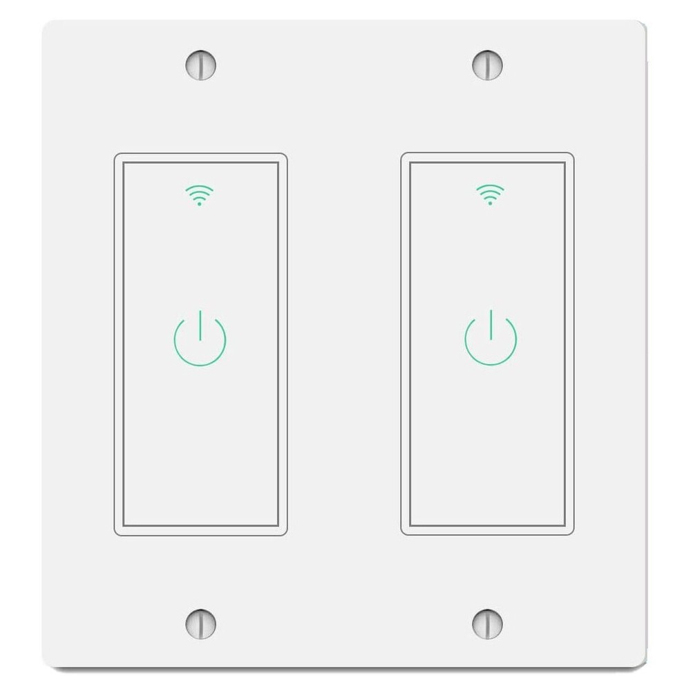 WiFi Smart Light Switch 2-Gang Light Switch Remote for Alexa & Google IFTTT US
