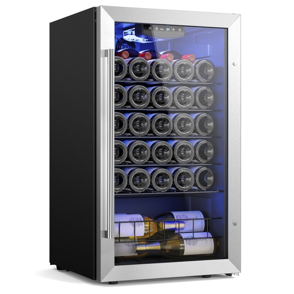 YEEGO 18.8 IN. W 32-BOTTLE FREESTANDING WINE COOLER MINI - Scratch & Dent