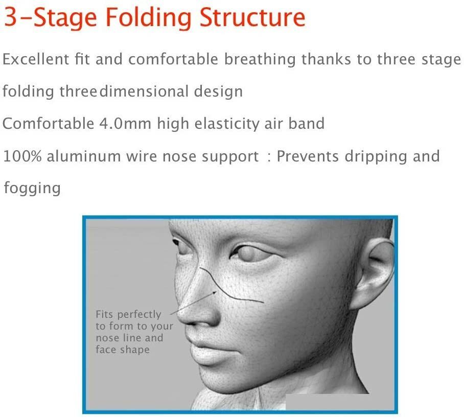 10~100 PCS KF94 BLACK Face Protective Mask Made in Korea KFDA Approved Adult