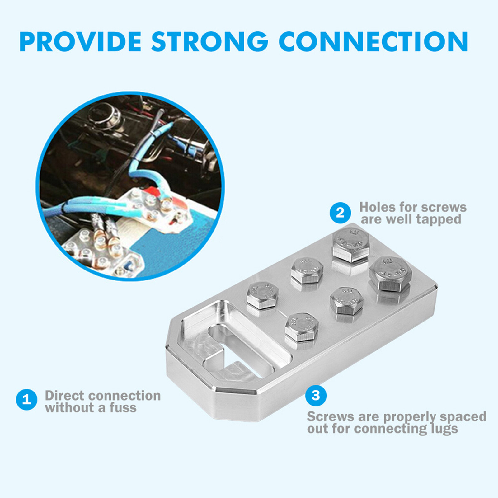 6 Spot Flat Battery Terminal BOLT USE ONLY +/- For XS Power M6 Standard Battery