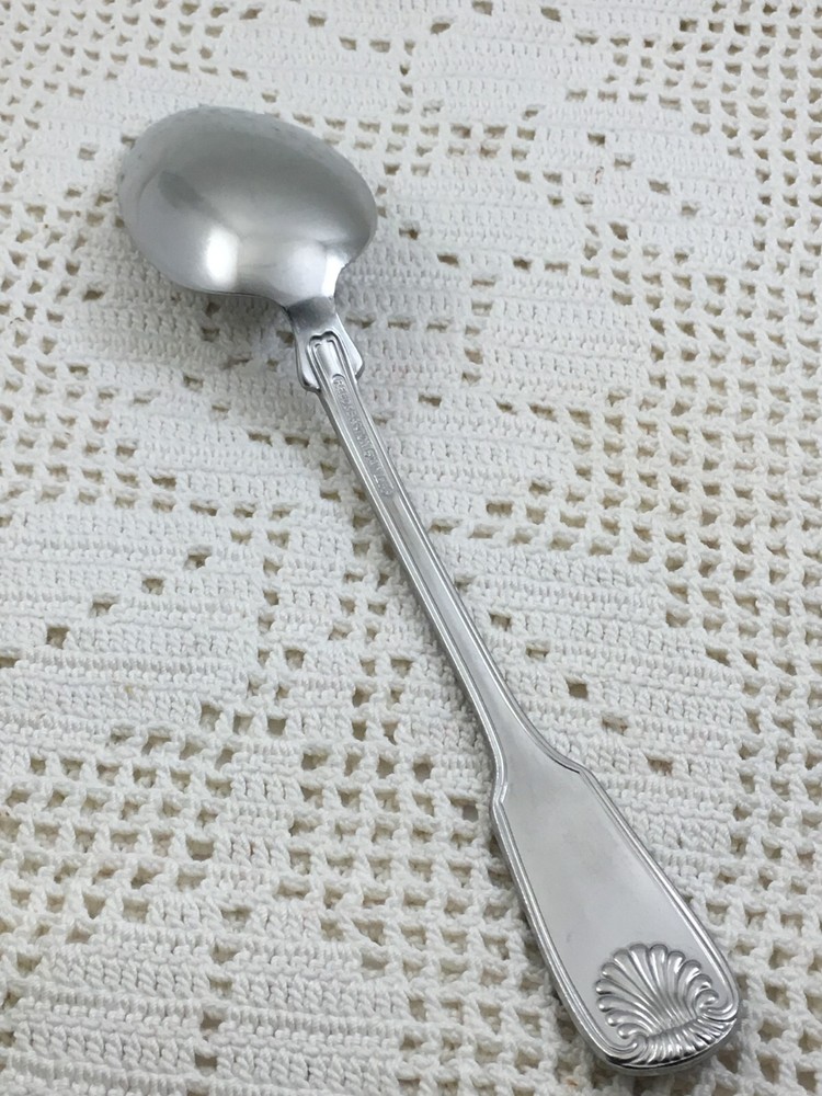 Reed & Barton COLONIAL SHELL 1961 Stainless Glossy Solid Serving Spoon 8 1/2"