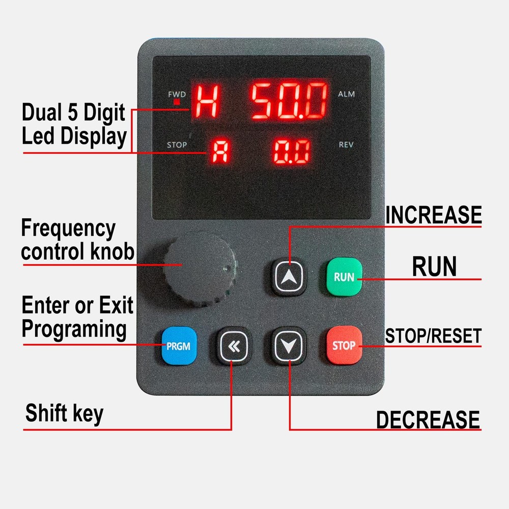 Variable Frequency Drive: AC 220V 2.2KW 3HP 10A CNC VFD Single Phase to 3 Pha...