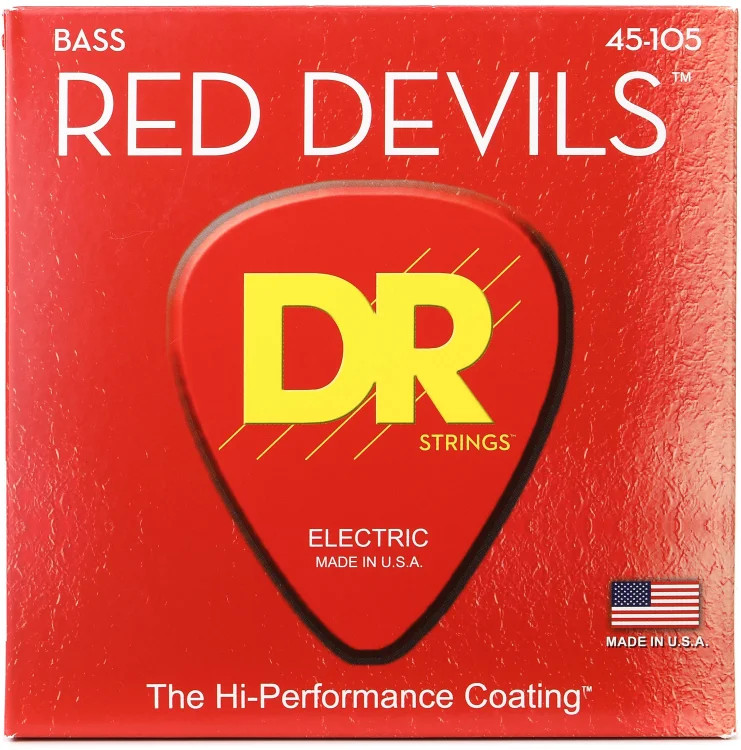 DR Strings Red Devils Electric Bass Guitar Strings - .045-.105 Medium