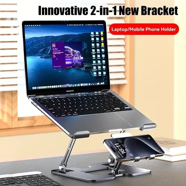 Adjustable Foldable Laptop Stand Aluminum Notebook Riser Computer Holder Desk