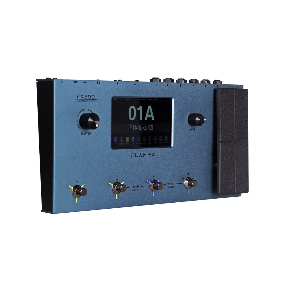 FLAMMA FX200 Multi Effects Guitar Processor | 5” LCD Touch Screen | MIDI Po