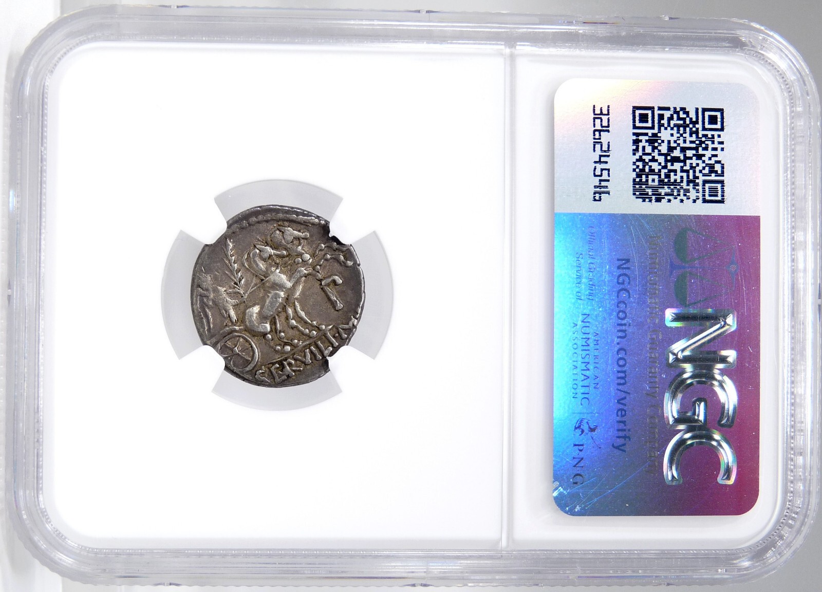 MINERVA/Victory Two Horse Chariot P. Servilius Mf Rullus NGC VF Coin Servilia 14