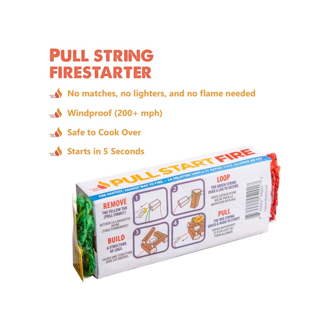 Pull Start Fire Pull String Firestarter | No Matches Required, Fire Starts in...