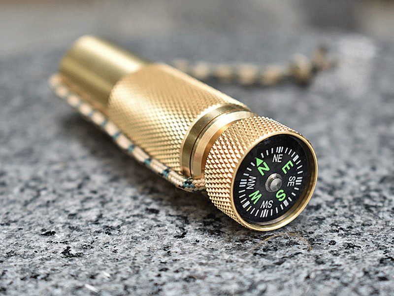 EDC Brass Waterproof Pill Case Container Box Pendant Compass Multi Tool Gift