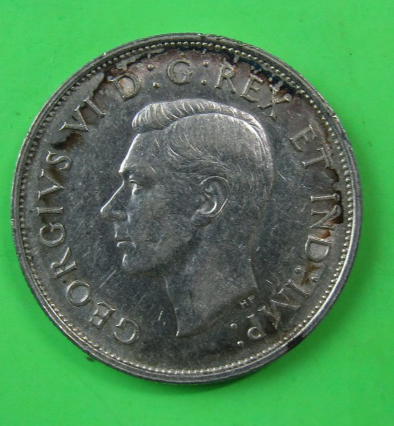 CANADA, 50 CENTS, KGVI, SILVER, 1939