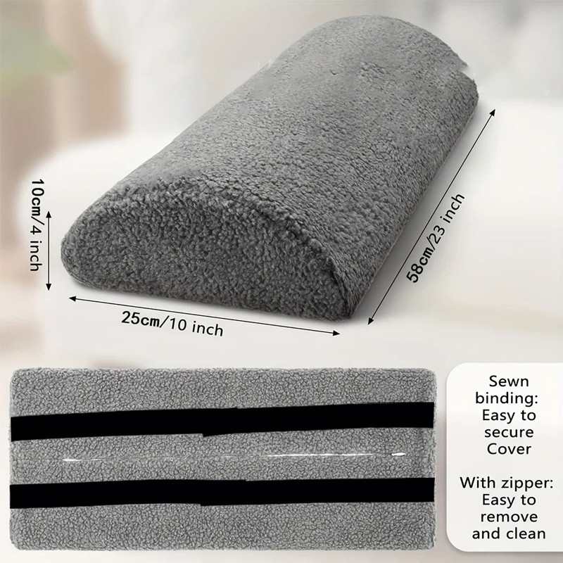 New Knee Pillow for Back Sleeping Memory Foam Half Moon Bolster Pillow for Legs