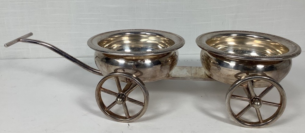 Vintage Silver F.B. Rogers Silverplate Condiment Wagon Server (F)