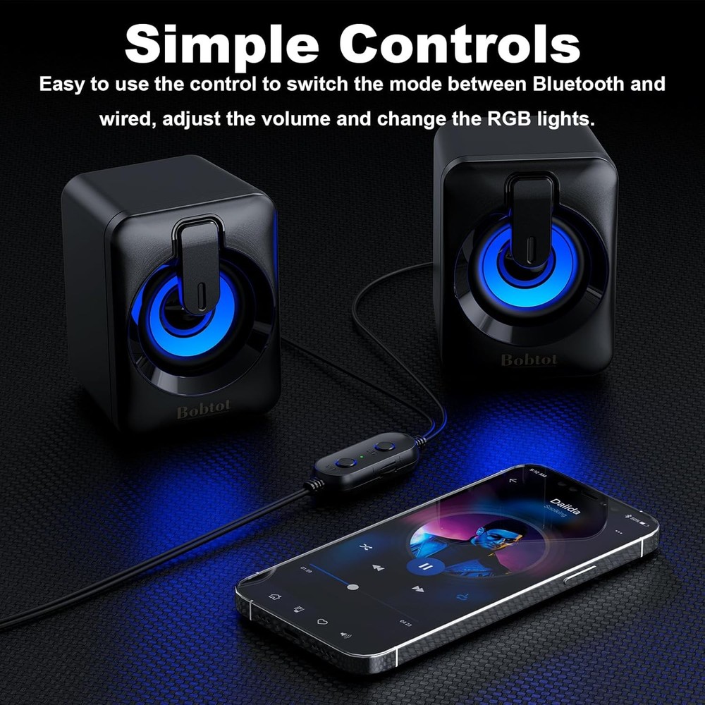 Computer Speaker Bluetooth RGB Desk Speaker for Computer and Laptop