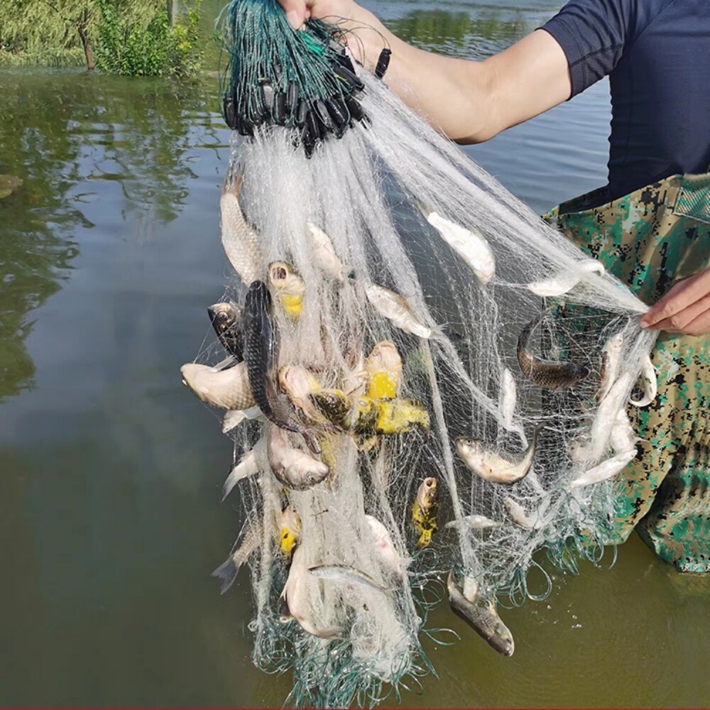 6'*100' Fishing Net Nylon Monofilament Gill Net with Float Fish Trap 4/5" Net