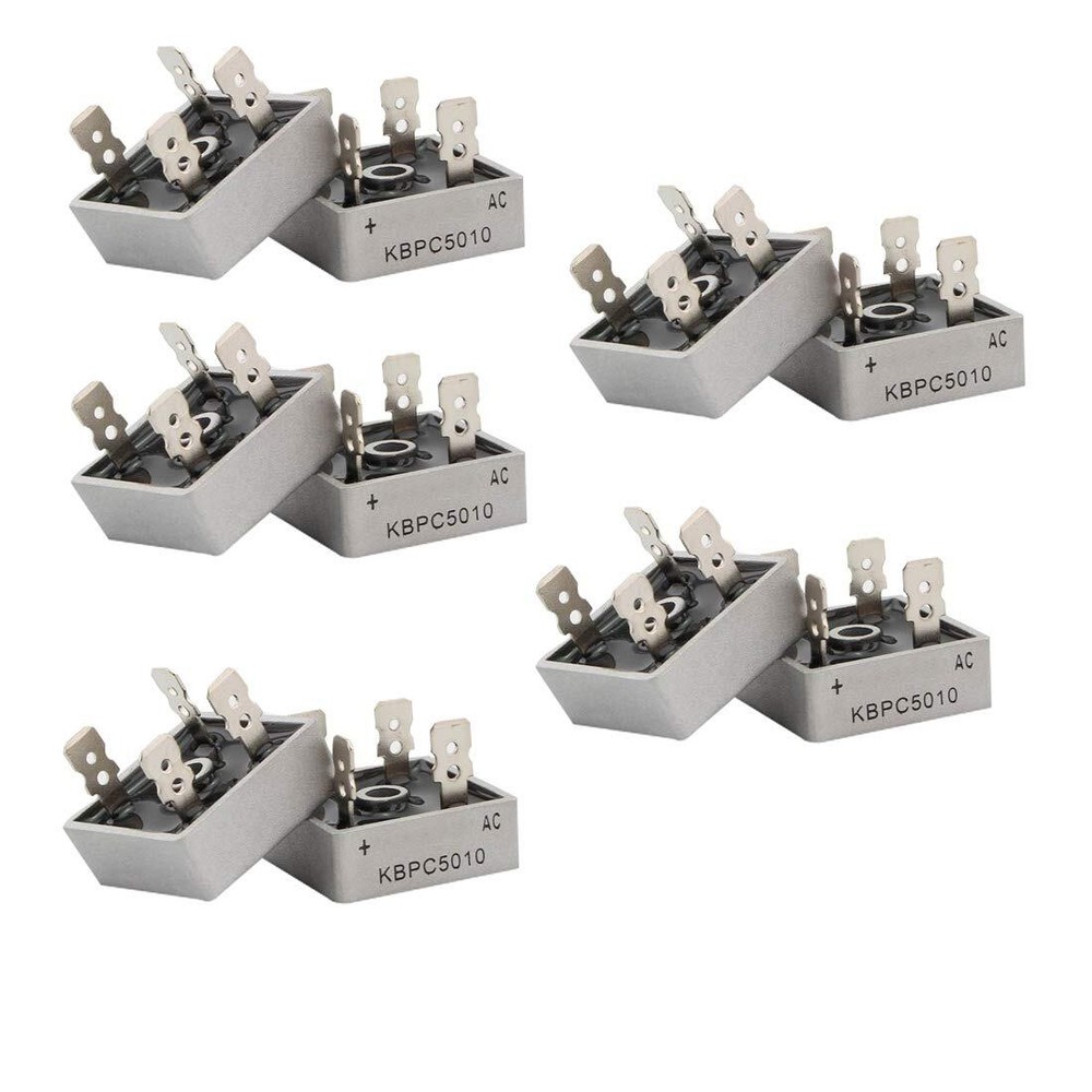 5/10Pcs 1000V 50A Metal Case Single Phase Diode Bridge Rectifier KBPC5010