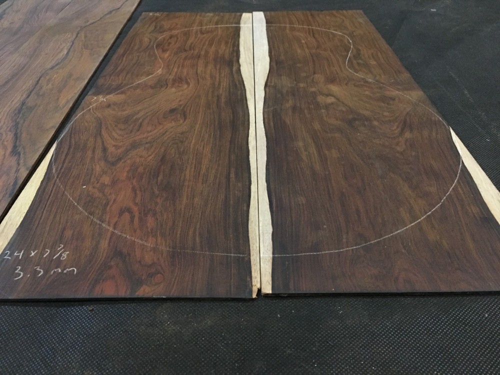 Cocobolo acoustic guitar back and sides set