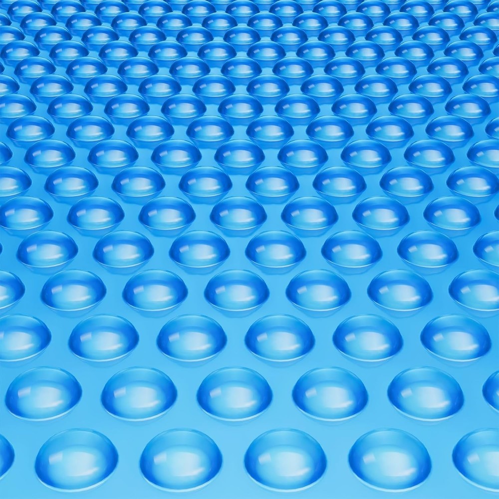 28x14 Ft Solar Pool Cover with Bubble, Heat Retaining 16 Mil Blue Rectangular...