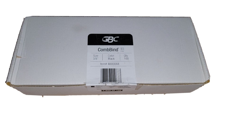 GBC 4000044 CombBind Binding Spine, Size 3/8", Pk100