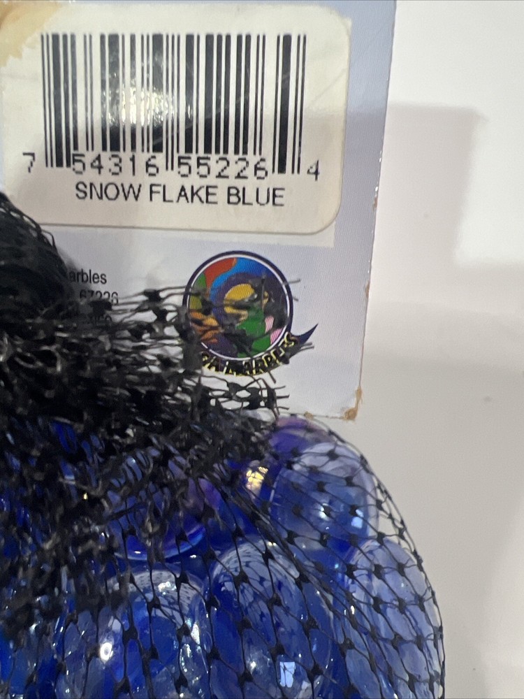 Mega Accent Marbles Diamond Crystal Snow Flake Blue Flat Craft Compliments