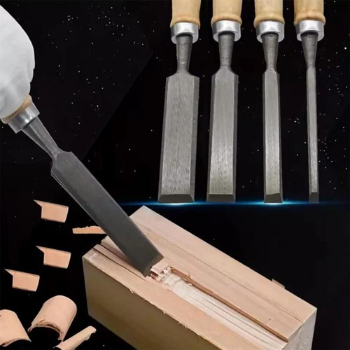 4PCS Wood Chisel Set Carving Knife Woodworking Tool Gouges 1/4", 1/2", 3/4", 1"