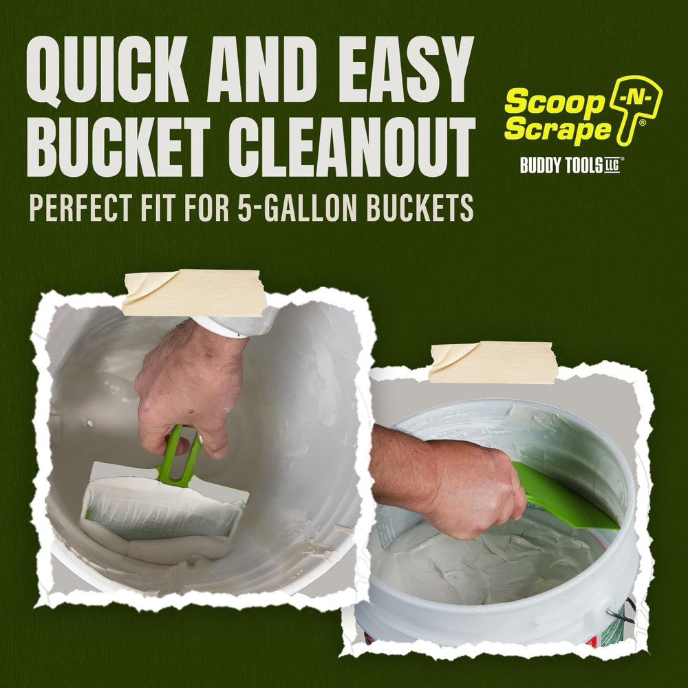 Buddy Tools Scoop-N-Scrape - Efficient Bucket Scoop for 5-Gallon - Lightweight a