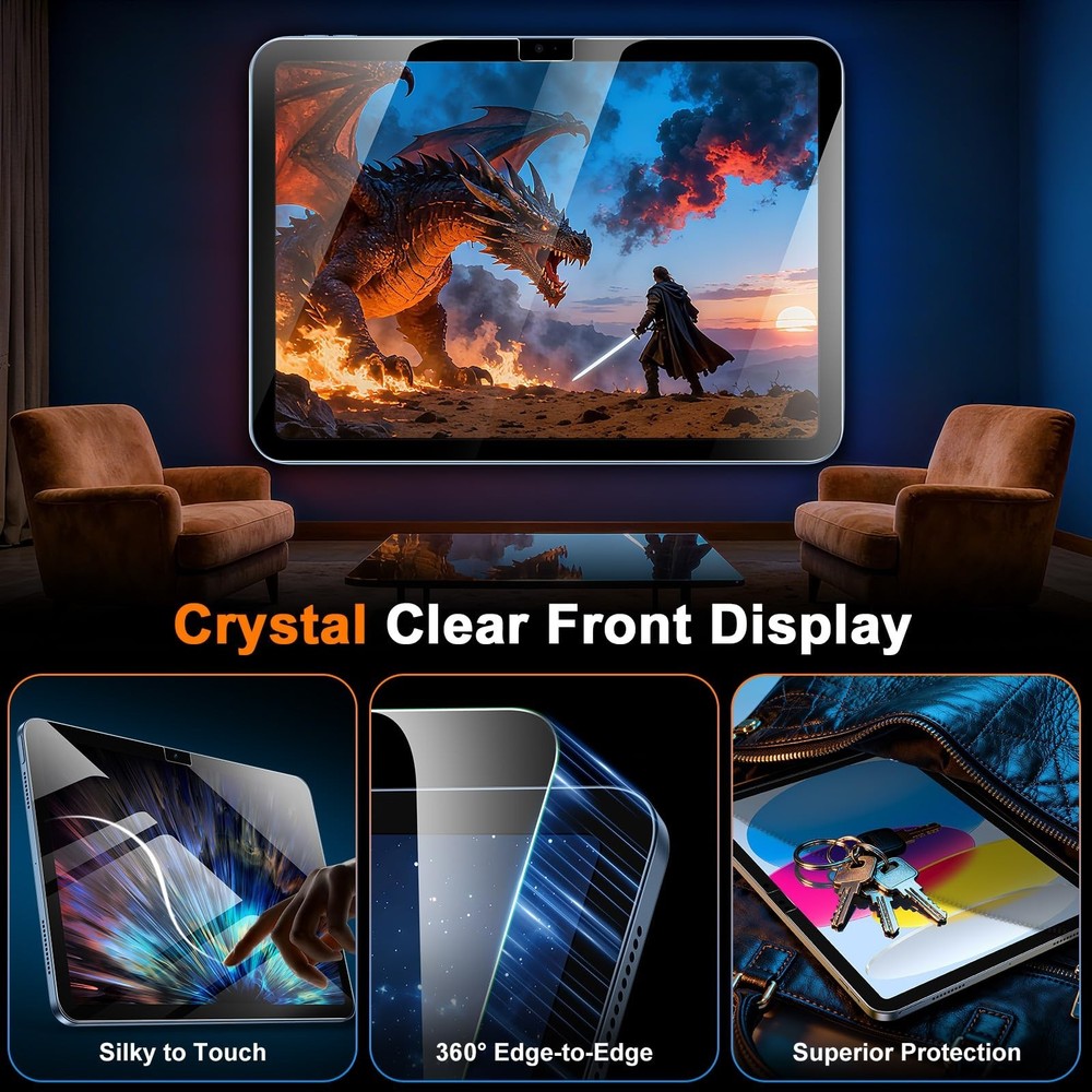2 Pack Screen Protector for iPad 11th A16 2025(11 Inch) / 10th Generation 202...