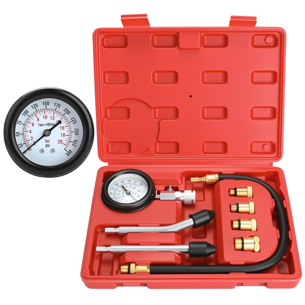 Compression Tester Kit, Small Engine Cylinder Test Pressure Gauge Tool