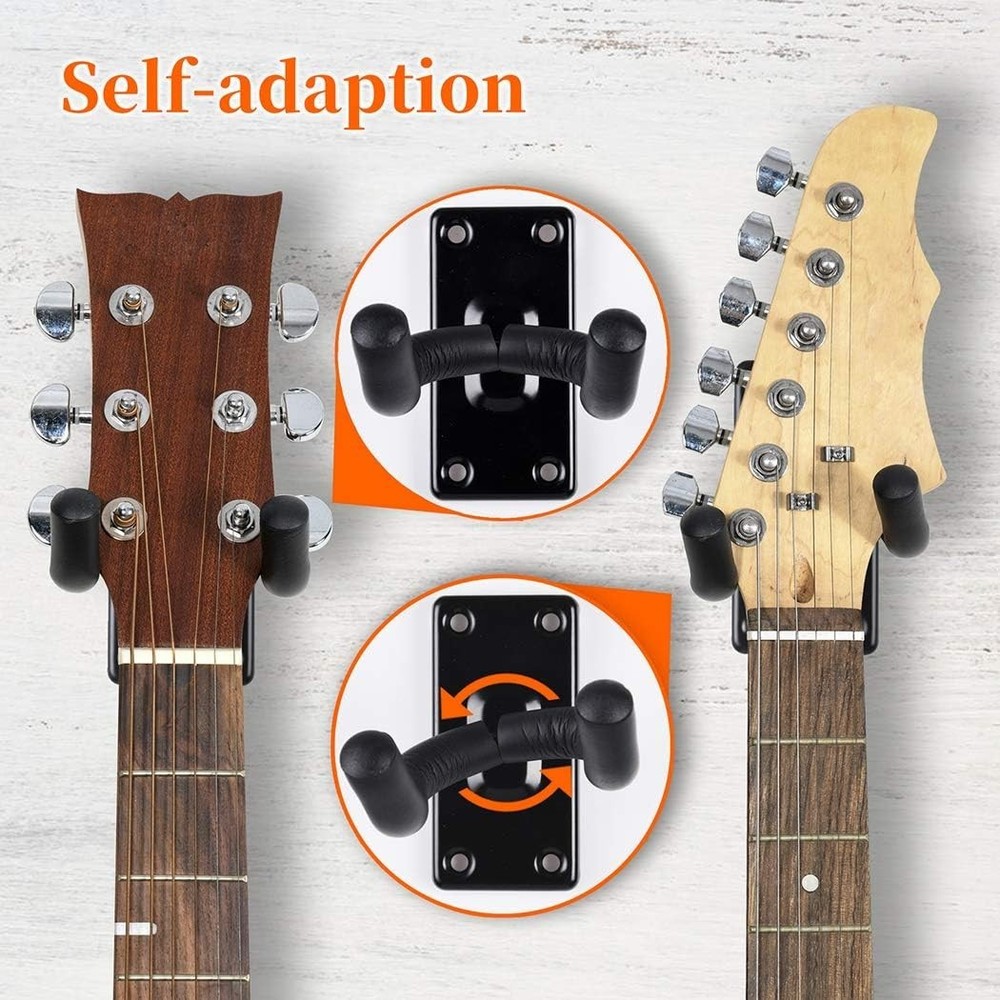 Versatile Black Metal Guitar Wall Mount - Perfect for Showcasing Instruments