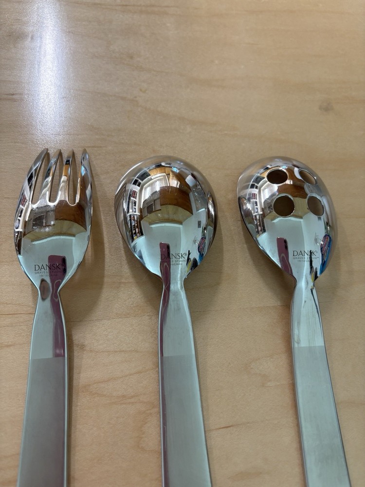 Dansk Graves Studio Stainless Steel Flatware Set. 3 Piece Serving set