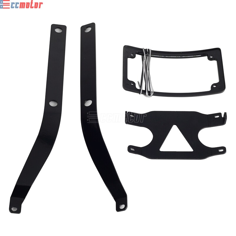 Relocation Number Plate Bracket W/ LED Frame For Harley Fat Bob FXFBS FXFB 18-24