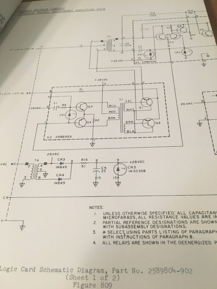 Sperry Instrument Amplifier Rack 2589201 Schematics