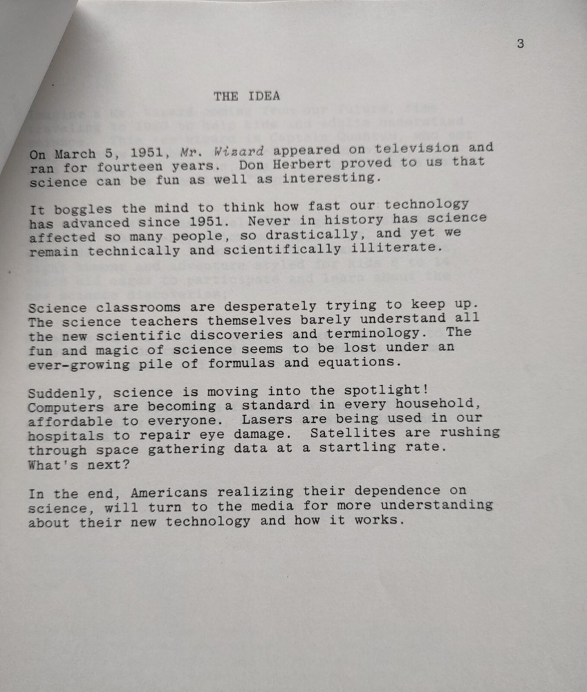 Captain Quantum Television Show Proposal script by Fred Alan Wolf physicist 1979