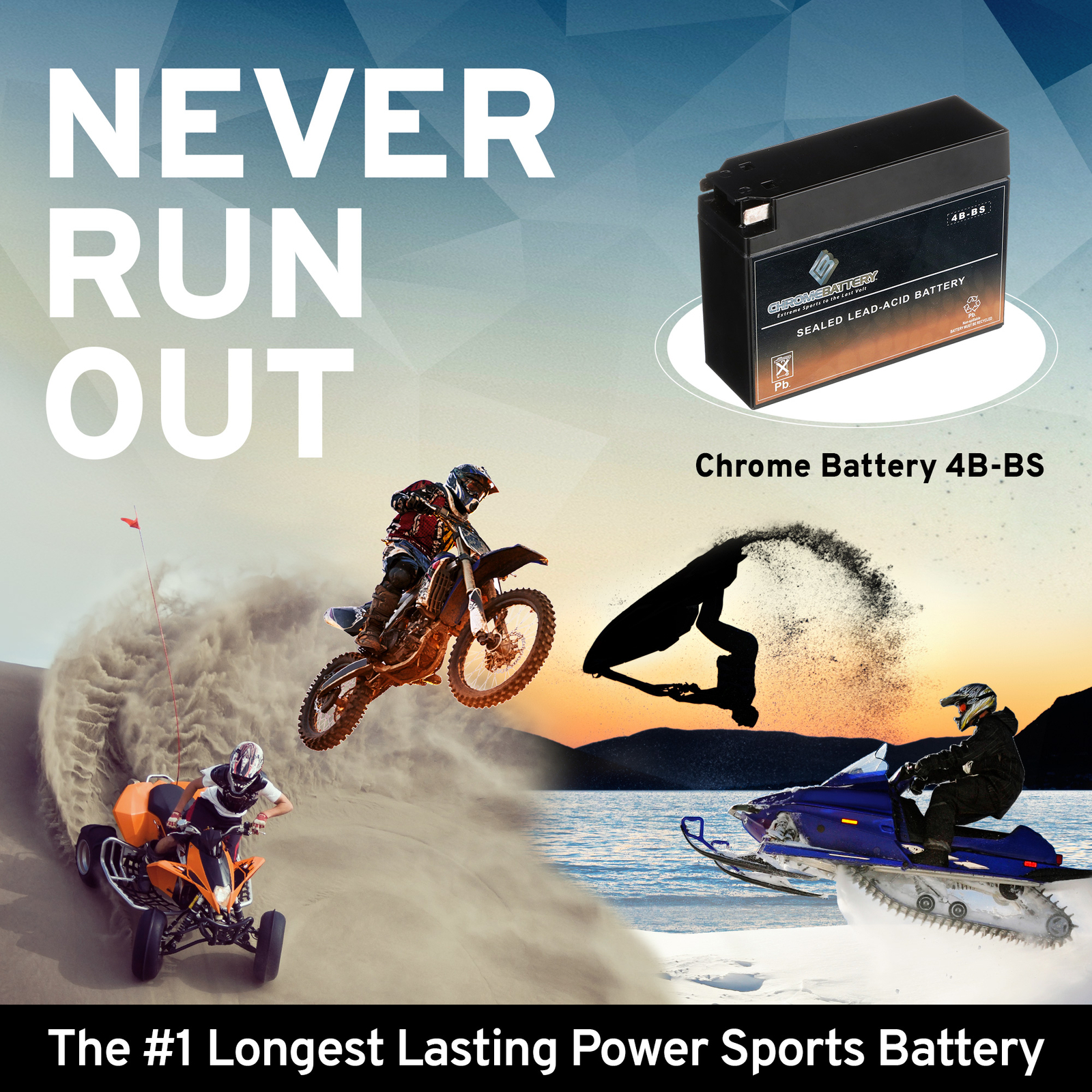 YT4B-BS High Performance AGM Motorcycle Battery for 2006-2017 Yamaha TTR 50E