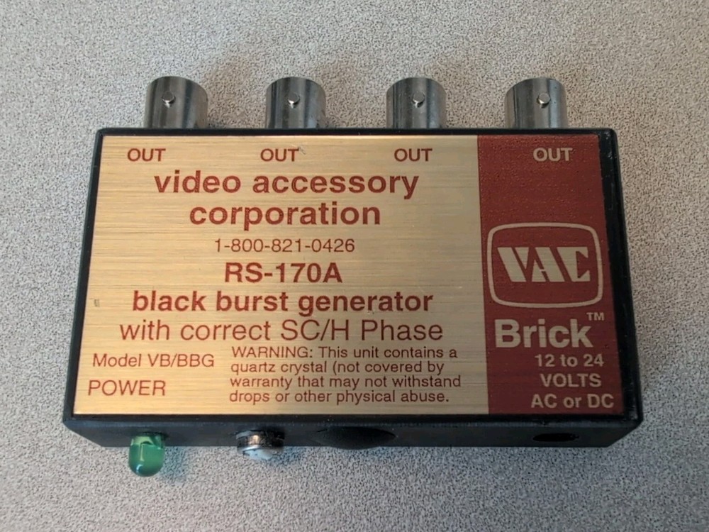 VAC Black Burst Generator W Correct SC/H Phase RS-170-A Model VB/BBG