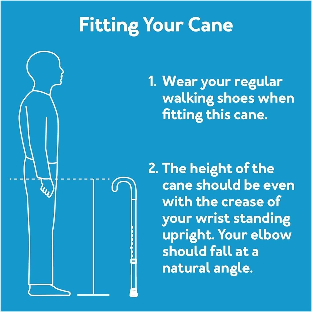 Carex Soft Grip Walking Cane - Height Adjustable with Wrist Strap Black