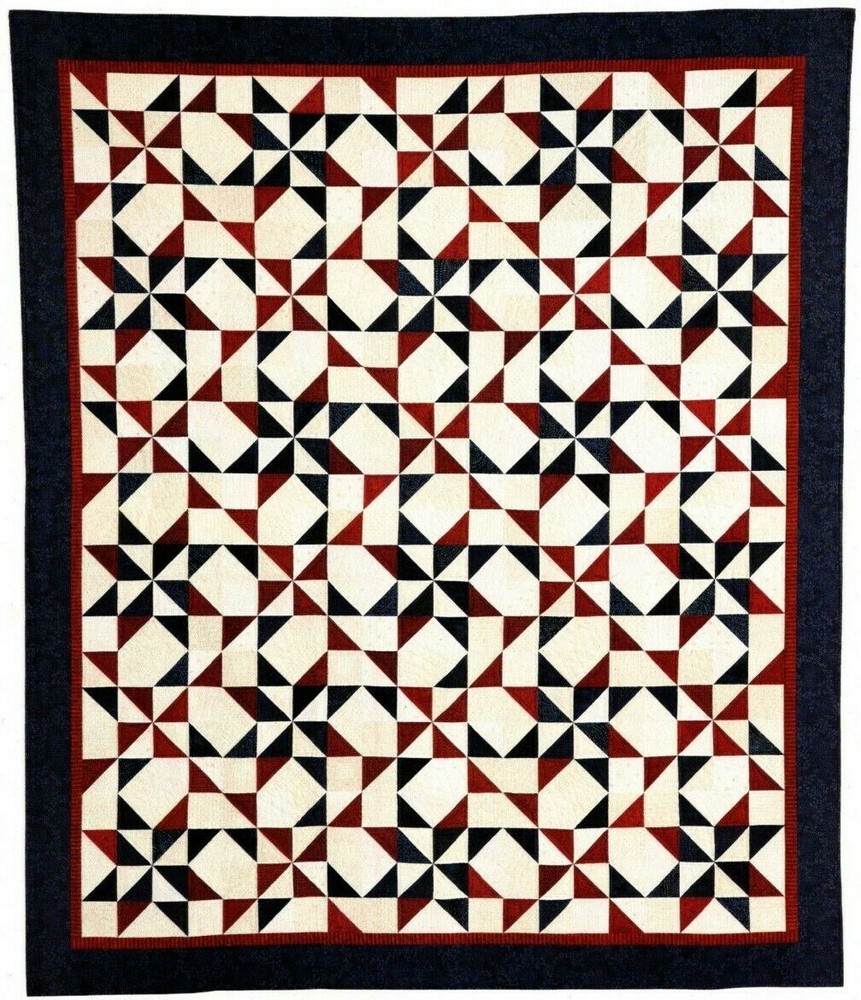 Spinning Stars Quilt Pattern Pieced NM